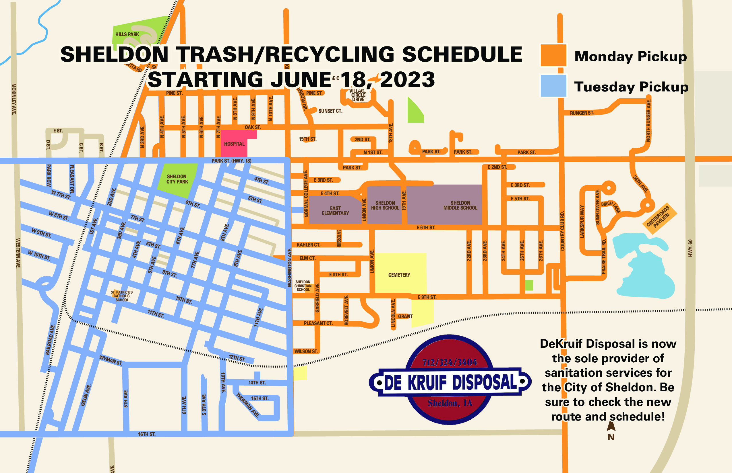 Garbage/recycling pick-up routes 